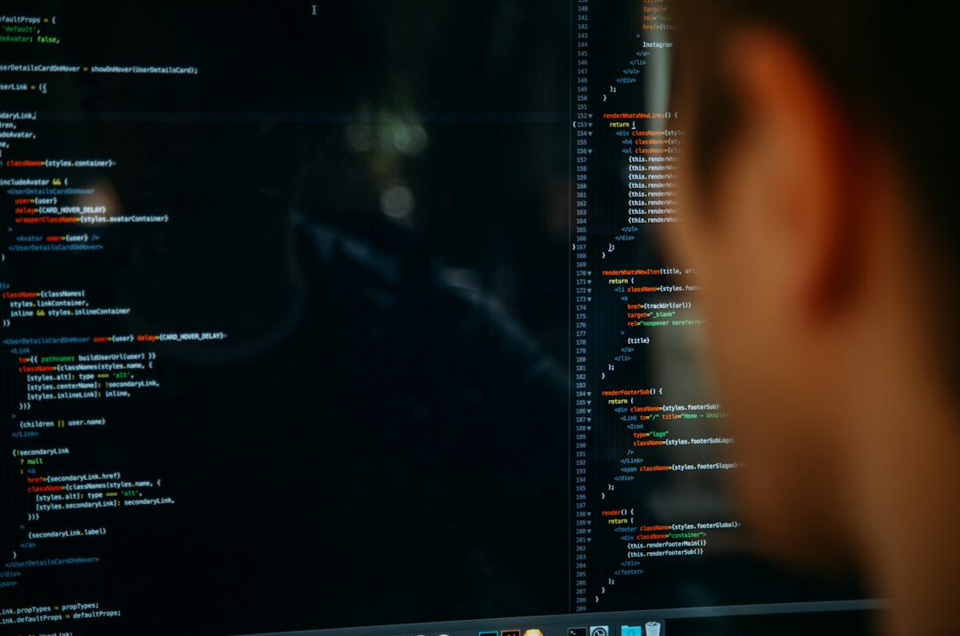 person writing code